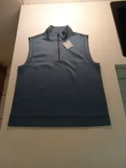 Men's Hickey Freeman Stripe Partial Zip Vest - New With Tag