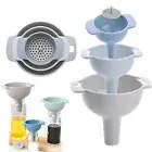 4Pcs Kitchen Funnel Set Plastic Funnels for Filling Bottles Great Liquid AU