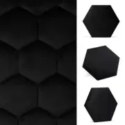 2 Piece Luxury Velvet Black Textile Hexagon Wall Panels 3D High-Quality Sticker