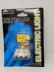 Dollhouse Miniature Electric Light Hanging Ceiling White Shade NOS