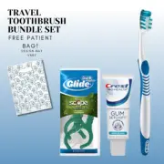 Bulk Dental Travel Bundle Kit, Toothbrush Toothpaste and Floss Picks Set, 72-Kit