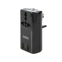 在飛比找momo購物網優惠-【SAMPO 聲寶】USB萬國充電器 黑色(EP-U141A