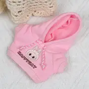 Labubu Baby Clothes 17cm Labubu Cloth Clothes Heartbeat Macaron Vinyl Face Doll Baby Clothes Replacement——style:Cloth hooded sweatshirt (powder)