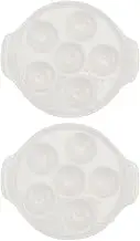 MAGICLULU 2Pcs Snail Baking Plate Practical Barbecue Dish Oven Safe Kitchen Supplies for Home Restaurant Cooking White Conch Baking Pan for Snails and Appetizers