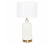 Camille Table Lamp White/Gold 12238 Cafe Lighting