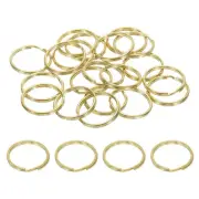 30Pcs Flat Split Rings, 1" Dia Brass Round Ring Circle Keychain Hook