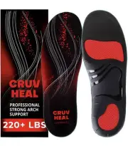 220+ lbs Plantar Fasciitis High Arch Support Insoles Men Women Size S