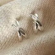 MAYJAI Pure silver simple personality knot earrings earrings earrings
