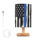 Traditional Police Officer Flag LED Table Lamp with USB Port Night Light Bedr...