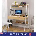 Computer Office Desk Oak with Shelves & Drawers Workstation Home Study Gaming AU