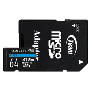 三入組【Team 十銓】MicroSDXC 64G UHS-I U3 ELITE A1 4K專用高速記憶卡(終身保固)