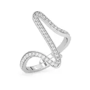 925 Sterling Pure Silver Unique Design Finger Ring With Adjustable Band For Girl