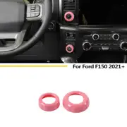 2xInterior 4WD /Trailer Control Switch Knob Cover Rings For Ford F150 2021+ Pink (for: Ford)