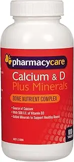 Pharmacy Care Calcium and Vitamin D Plus Minerals 100 Tablets