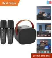 Bluetooth Karaoke Machine with 2 Microphones - Enjoyable Indoor & Outdoor Fun