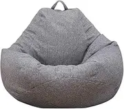 Beanbag Cover Recliner Gaming Storage Bag Lazy Lounger Bean Bag Without Bean Filling Easy Cleaning Bean Bag Insert Replacement Cover Sofa Chairs Cover for Adults and Children (80x90cm, Gray)