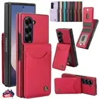 For Samsung Galaxy Z Fold 6 5 4 3 Anti Scratch Leather Wallet Case RFID Blocking