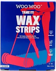 Tame It! Wax Strips - Pack of 20 Plus 2 Sachets of Cooling & Soothing Aloe Vera Cream - Intimate Bikini Line Hair Removal Waxing Kit For Women & Men