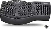 Perixx PERIBOARD-612 Wireless Duo-Mode Ergonomic Natural Split Keyboard, Black, Wireless 2.4G & Bluetooth 4.0 Keyboard, Black, Full US Layout