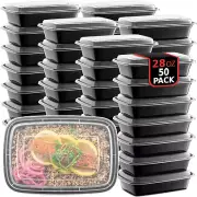 50-Pack Reusable Meal Prep Containers Microwave Safe Food Storage Containers wit