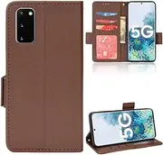 Compatible with Samsung Galaxy S20 FE Wallet Case,Compatible with Samsung Galaxy S20 FE 5G Wallet Case,PU Leather Folio Flip Case Compatible with Samsung Galaxy S20 Lite Cell Phone Leather Case Brown