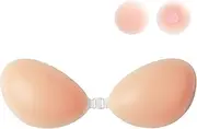 [MUMULIDA] Silicone Bra Strapless Bras for Women Sticky Bra Adhesive Backless Push Up Bras with Nipple Cover