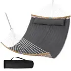 Portable Double Hammock with Curved Spreader Bar, 450 lbs Capacity, Heavy Dut...