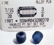 7/16-20x3/8 Hex Socket Set Screws Knurled Point Alloy Steel (100)