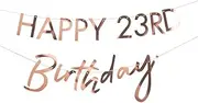 Ginger Ray Customisable Milestone Birthday Banner, Rose Gold