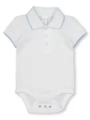 Baby Short Sleeve Polo Bodysuit Tiny Baby BRIGHT WHITE (SOLID)