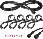 uxcell 5-Pack Waterproof Extension Cable, 4 Pin 6.56 Ft/2m Extension Cord Wire with 22AWG IP67 Male and Female Connectors for Outdoor Spotlights/LED Deck Lights [Black]