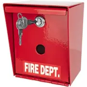 Fire Department Lock Box – Red Wall-Mounted Steel Emergency Key Box with 2 Ke...