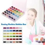 36 Colors Spools Bobbins Case Organizer Sewing Machine Bobbin Clear Box Storage