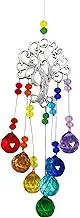 Kawlxpp Tree of Life Crystal Suncatcher - Hanging Chakra Colours Ball Prisms for Window Decor, Suncatchers Rainbow Maker-40cm