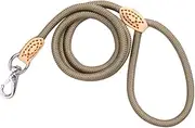 Toyvian 1.25M Leather Climbing Dog Leash Heavy Duty Durable Training Rope with Sturdy Metal Clasp for Active Dogs Beige