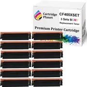 3 Sets BCMY Compatible Toner Cartridge Replacement for HP 201X CF400X CF401X CF403X CF402X (2,800/2,300 (B/CMY) pages) for HP Color LaserJet Pro MFP M252 M252dw M252n M274n M277 M277dw M277n
