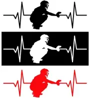 Baseball Catcher Heartbeat Iron On Transfer - T-Shirt + Light & Dark Fabrics #3