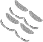 Self-Adhesive Fake Eyebrow Mustache Set Novelty for Cosplay Old Man Beard Eyebrows Party Supplies Grey