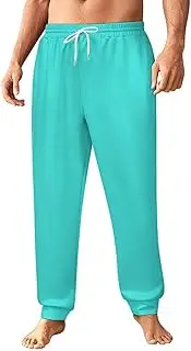 [Generic] Men's Sweatpants, Turquoise Blue-517, Polyester Joggers, Sweatpants Jogging Pants for Workout Running