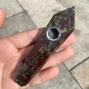 1pc Natural Dragon blood stone Smoking Pipe Quartz Crystal Point Obelisk Wand