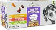 Applaws Taste Toppers 100% Natural Wet Dog Food Chicken Breast Stew Selection Tin 156g (Pack of 5), Limited Ingredients Pet Food