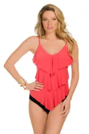 New Magicsuit Miraclesuit Tankini Rita 10 40 Tiered Two Piece Slimming Guava