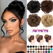 THICK Real Curly Messy Hair Bun Piece Ponytail Extensions Updo Chignon as Human