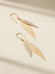 [Ileana Makri] Ileana Makri - Falling Leaves 18-karat Gold Diamond Earrings - One size One size Gold