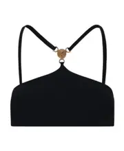 Versace Logo-Plaque Bikini Bra 1,4 Black