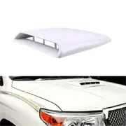 White Universal Decorative Air Flow Intake Hood Scoop Vent Bonnet Cover Fits Car