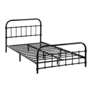 NNEED Metal Bed Frame King Single Railing-style Black