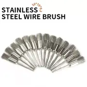 10Pc 6mm Mini Stainless Steel Wire Pen Brush Dremel Rotary Tool With 3mm Shank