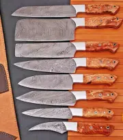 HAND FORGED DAMASCUS STEEL CHEF KNIFE KITCHEN KNIVES CHEF SET