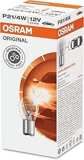 OSRAM 7225 ORIGINAL P21/4W halogen, brake light, rear auxiliary light, 7225, 12 V passenger car, folding carton box (10 lamps)